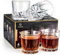 GLASKEY Whiskey Glasses Set of 4, Lead-Free Crystal Old Fashioned Glass by GLASKEY