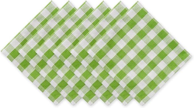 DII Checkered Tabletop Collection 100% Cotton, Machine Washable, Napkin Set by DII