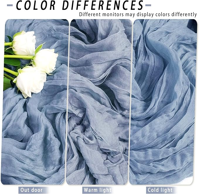 8 Pack Dusty Blue Cheesecloth Table Runner 17x108 inch Boho Gauze Cheese Cloth - Image 5