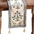 Patdrea Designer Elegant French Linen Table Runner, Floral Pattern by patdrea
