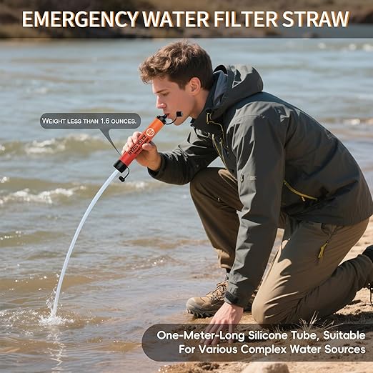 Straw Water Filter 8 Pack – Outdoor Camping & Hiking Survival Gear Kit for Family Use, Ultra-Light Personal Filter Straws for Backpacking, Travel, Bug-Out Bags and Emergency Preparedness