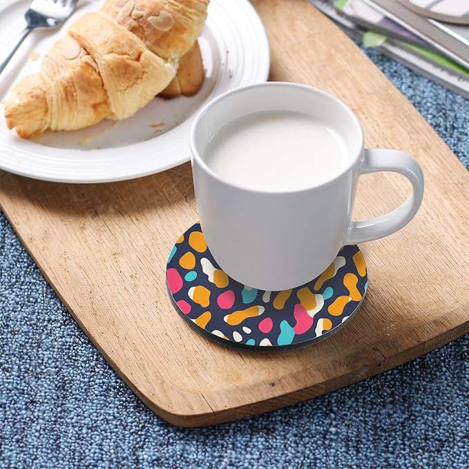 Modern Leopard Pattern 4 Pcs Aesthetic Drink Coasters Heat Resistant - Image 5