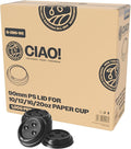 CIAO! 10-24 oz. (90mm) Coffee Cup Sipper Black Dome Lid, 1,000 Count