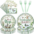 96 Pcs Mallard Duck Baby Shower Decorations, Welcome Baby Boy Cute Watercolor by EoBeCy