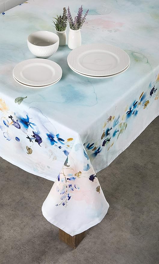 Maison d' Hermine Table Cloth Rectangle Table 100% Cotton 54 x 72 Inches Tablecloth Reusable Decorative for Dining Room Farmhouse Home Valentines Day Decorations Spring Summer - Lazy Summer Days