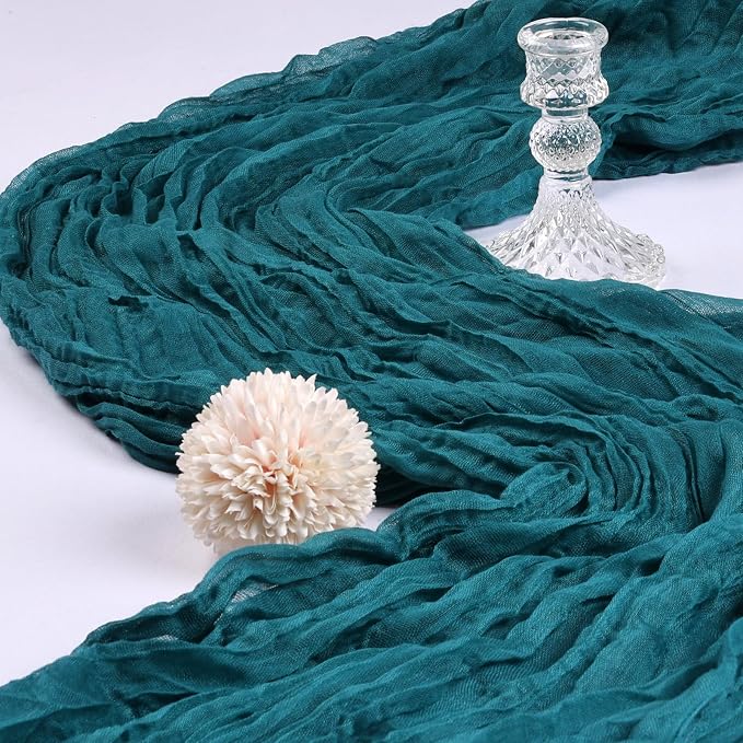 12 Pack 10Ft Teal Cheesecloth Table Runner 23 x 120 Inch | Gauze Rustic Boho - Image 3