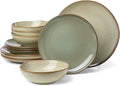 Oneida 897205 Organic Shades 12-Piece Dinnerware Set, Sage Green by Oneida