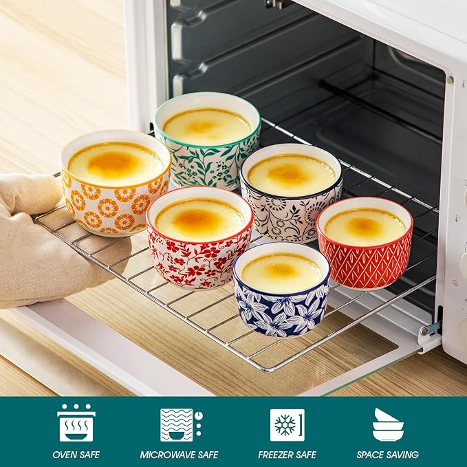 vancasso Selene 8 Oz Porcelain Ramekins Set of 6 - Image 5