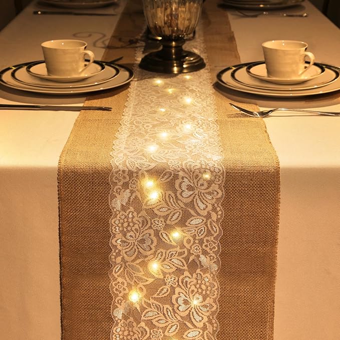 Xinnun 6 Pack Burlap Table Runner - Image 5