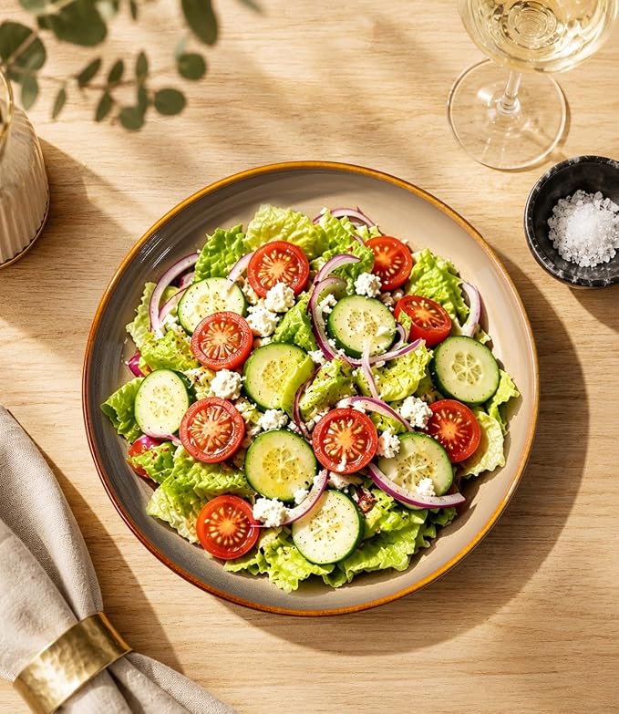 8.5" Ceramic Pasta Bowls Set of 4, Salad Bowls | Versatile Serving Bowls - Image 4