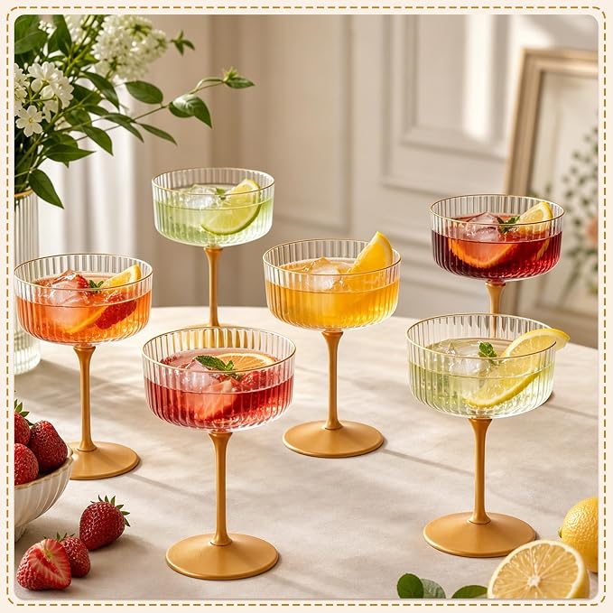 12PCS Plastic Martini Glasses, Unbreakable Reusable Champagne Coupe, Removable - Image 4