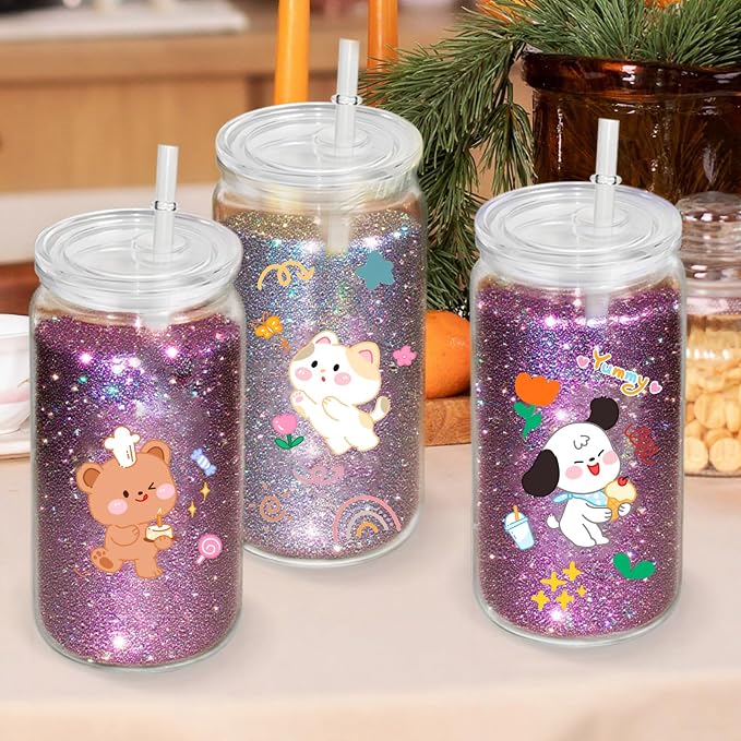 AZEAM 16 PCS Plastic Snow Globe Tumbler, 16 Oz Double Wall Snow Globe Cups | - Image 7