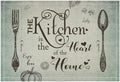 Retro Farmhouse Placemat Set, Minimal Green Gradient Rustic Plank Art Sketch Cutlery Knife Fork Inspirational Quotes Pattern Home Decor Linen Table Mats for Dining Room Kitchen Party (17x12in) x6P