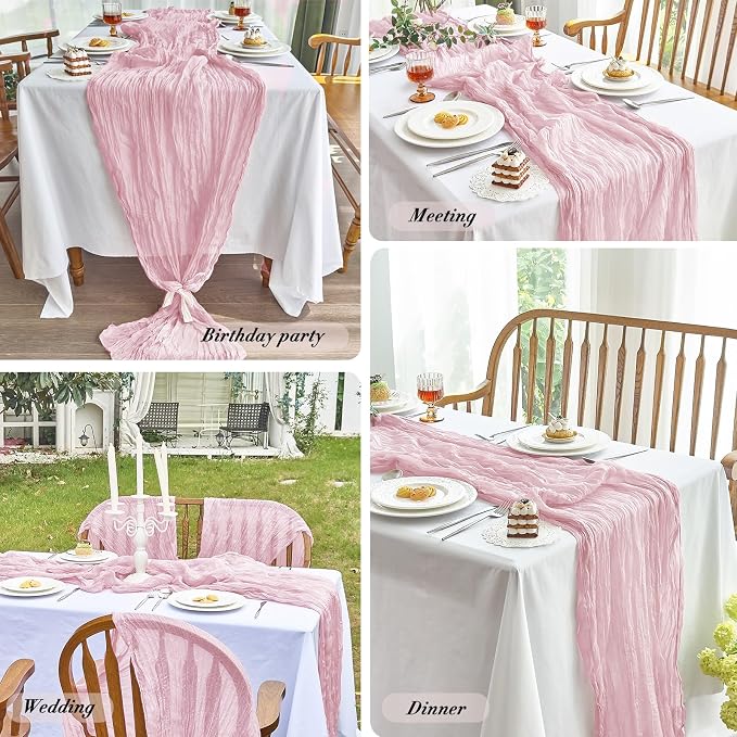 IVAPUPU Pink Table Runner 120 Inches - Image 3