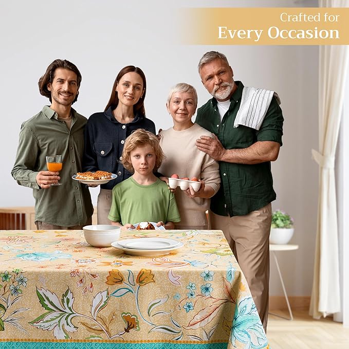 Maison d' Hermine Table Cloth Rectangle Table 100% Cotton 70 x 120 Inches Tablecloth Reusable Decorative for Dining Room Farmhouse Home Valentines Day Decorations Spring Summer - Luxury Loft - Peach