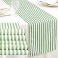 6 Pcs Green and White Stripe Table Runner 13 x 72 Inch | Linen Kitchen Dining by Unknown
