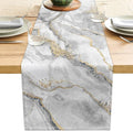Marble Table Runner 13x71 Inch Gold Grey Table Dresser Runners Modern Table by LXXTK