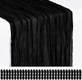 Showgeous 30 Pack Black Cheesecloth Table Runner, 17 x 108 Inches | Boho by Showgeous