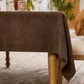 BALCONY & FALCON Rectangle Tablecloth Washable Wrinkle Resistant and Water Proof Table Cloth Decorative Linen Fabric Tablecloths for Dining Parties Kitchen Wedding and Outdoor Use (Brown, 55x95)