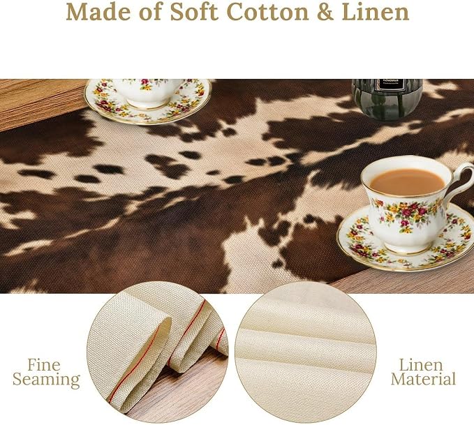 Cow Print Table Runner, 13x36 Inch - Image 6