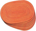 Noctiflorous Oval Braided Placemats Set of 8 Woven 12x18 Inch Non Slip Washable Heat Resistant Place Mats Tablemats for Dining Kitchen Party Daily Table Decor Dinner Mats (Fall Orange, 8)