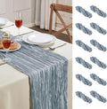 AGIRL 12 Pack Dusty Blue Cheesecloth Table Runner 10FT Boho Home Decor | Rustic by AGIRL