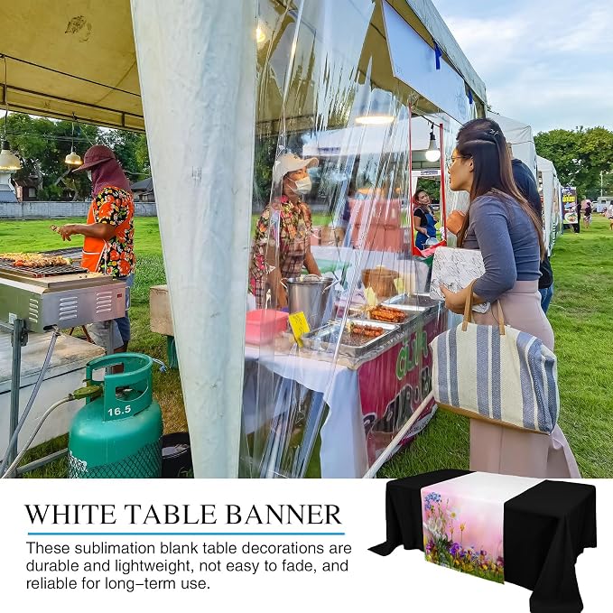 2 Pcs White Sublimation Table Runners Blanks 24 x 72 Inch Polyester White Table - Image 6