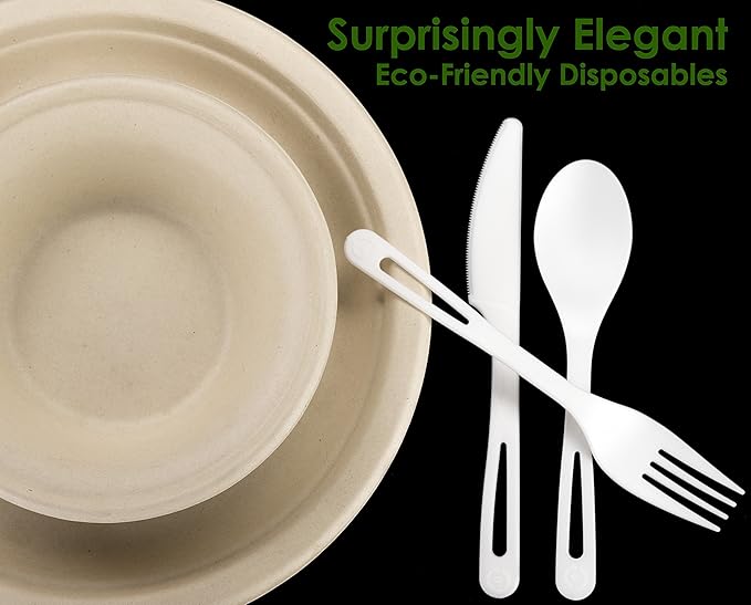 Durable, Biodegradable, Leak-Proof, 11.5 oz Disposable Bowls 200 Pack. Plant-Based Gluten Free Compostable Wheatstraw Fiber Container, Eco-Friendly, Microwavable and Safe for Hot, Cold or Pet Foods.