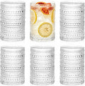 ZOOFOX Set of 6 Vintage Drinking Glasses, 13 oz Clear Hobnail Glasses Tumbler by zoofox
