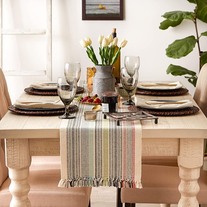 DII Variegated Tabletop Collection, Table Runner, Mediterranean - Image 4