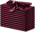 P Pothuiny 12 Pcs Burgundy Satin Napkins 17 x 17 Inch, Satin Cloth Napkins | by P+Pothuiny