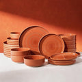 Dinnerware Set for 8, Ceramic Plates and Bowls, Terracotta | 24 pcs Speckled by FamiwarePremium