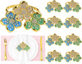Flower Napkin Rings Set of 8, European Palace-Style Glaze, High-Temperature by Unknown