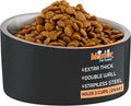 Master Pet Supply Stainless Steel Slanted Dog Cat Food Bowl - 24 oz Heavy Duty - Black Velvet, Double Wall Insulated, Non-Slip Elevated Bowl for French Bulldogs Pugs Cats, Anti Rust Dishwasher Safe