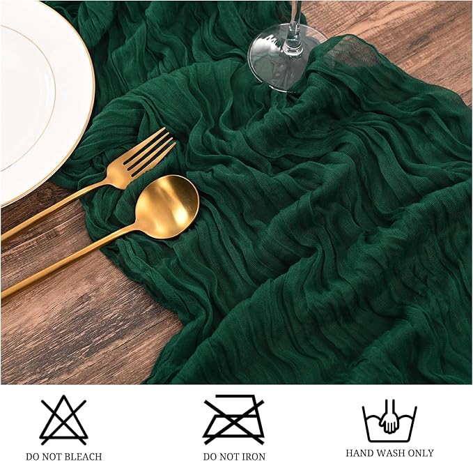 15 Pack Emerald Green Table Runner 17 x 108inch Cheesecloth Table Runner Boho - Image 4