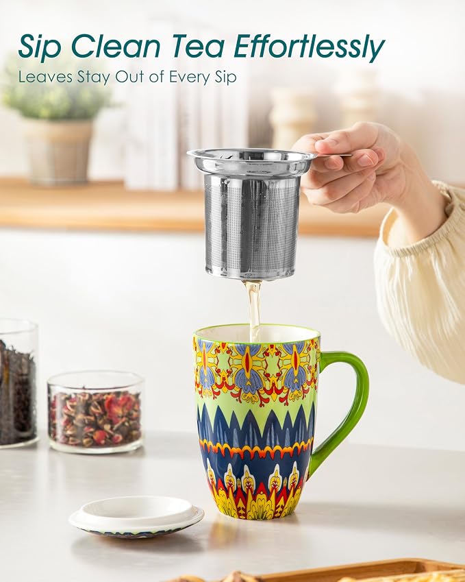vancasso 18 Oz Tea Infuser Mug - Image 5