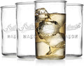 Glaver's Drinking Glasses – Set of 4 Authentic Mason Vintage Glassware – Clear by Glavers