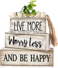 Moucuny 4 Pcs Inspirational Farmhouse Table Decor Rustic Stacked Wooden Block by Moucuny