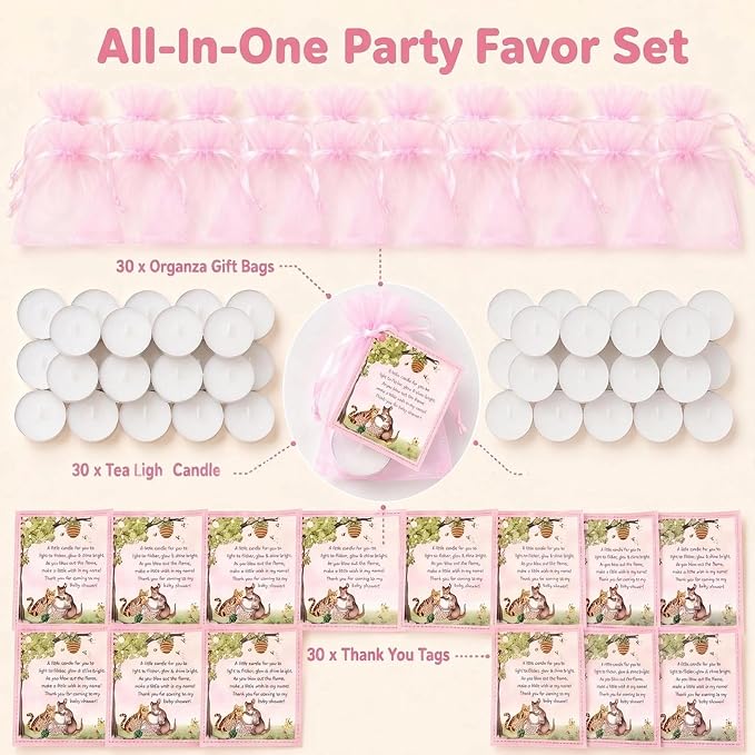 30 Sets Baby Shower Party Favors, Winnie Baby Shower Party Favors Including 30 - Image 3