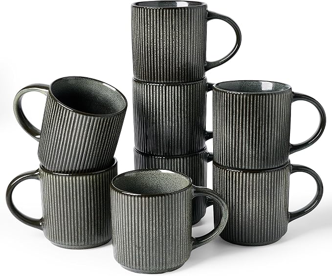 famiware Coffee Mug Set for 8, Star 12 oz Catering Mugs Cup Set by Famiware