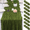 8 Pack Olive Green Cheesecloth Table Runner 17x108 inch | Boho Gauze Cheese by Unknown