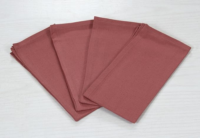 Accent Home 100% Cotton Napkins, Delicate Cloth Napkins for Dinners, Parties and Weddings，18 x 18 Inch Set of 6 - Blush