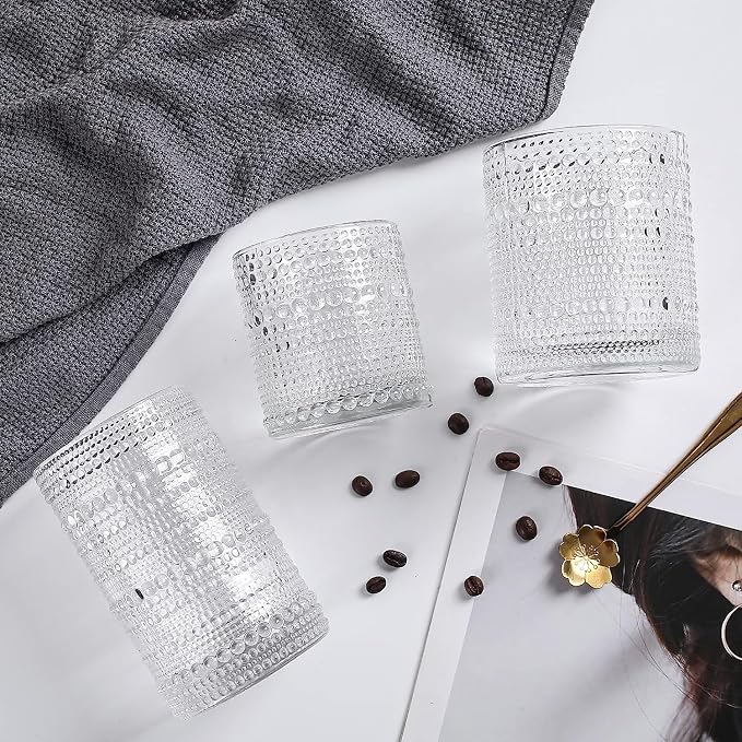 Amzcku Vintage Drinking Glass Set of 12 Kitchen Glasses Cup（13 OZ），for - Image 5