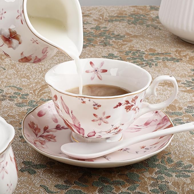 fanquare 21 Pieces British Porcelain Tea Set - Image 5