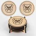 LazerEdge Butler Bulldogs Wooden Coaster Set - Maple Wood - Officially Licensed Product - 4-Pack