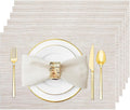 Beige Vinyl Placemats Set of 6, Heat Resistant Table Placemats | 18x12 inch by Uolr