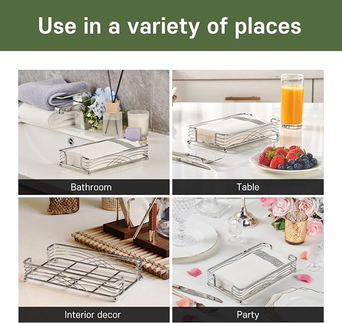 Guest Towel Holder Tray for Bathroom Countertop, Powder Room & Vanity Use - Image 9