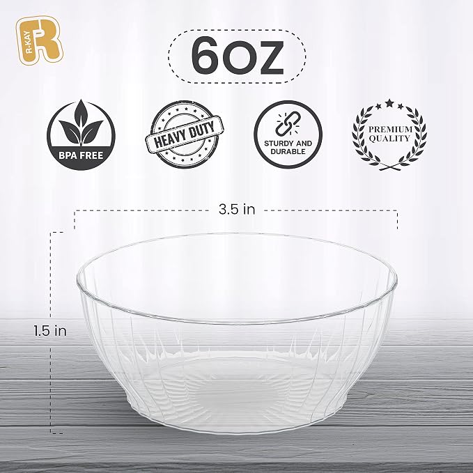 R-kay 6 Oz Clear Plastic Bowls - Image 6