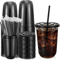 Ziliny 50 Sets 16 oz Black Plastic Cups by Ziliny