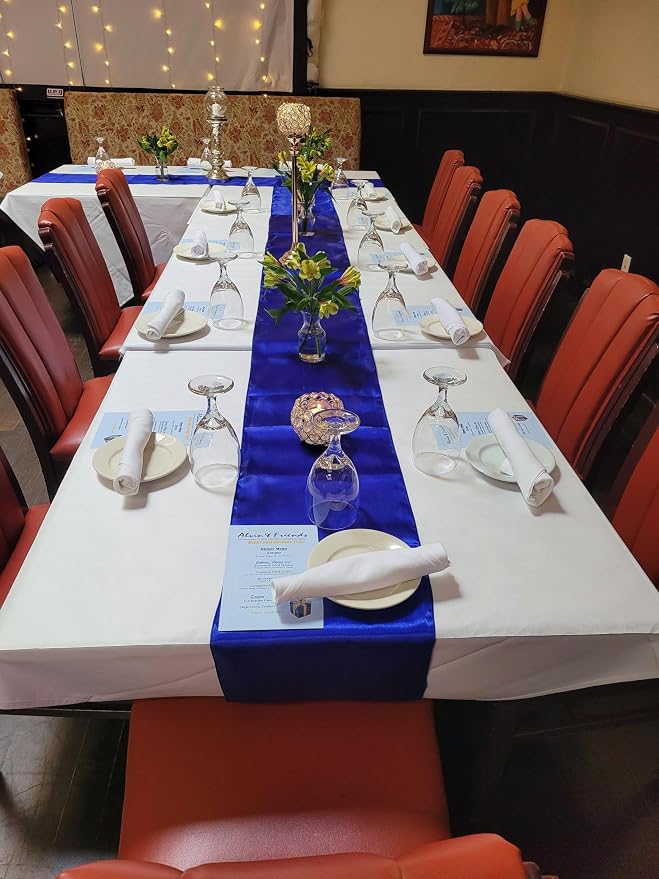 Satin Royal Blue Table Runners 10 Pack - Image 4